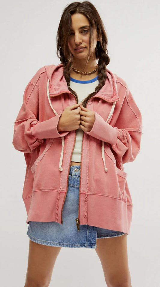 FREE PEOPLE : Camden Hoodie - Miami Beet