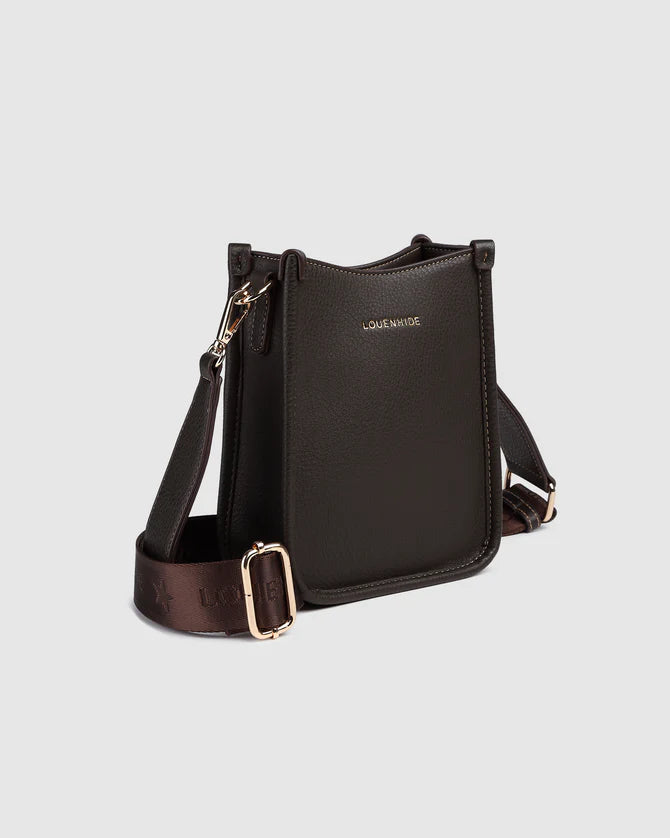 LOUENHIDE : Parker Phone Crossbody Bag - Chocolate