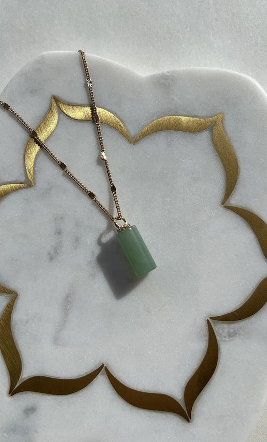 TUNIK : Message in a Bottle Aventurine Charm - Necklace