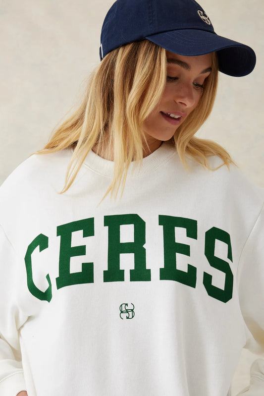 CERES LIFE : Oversizes Slouchy Warm White Crew - Jumper