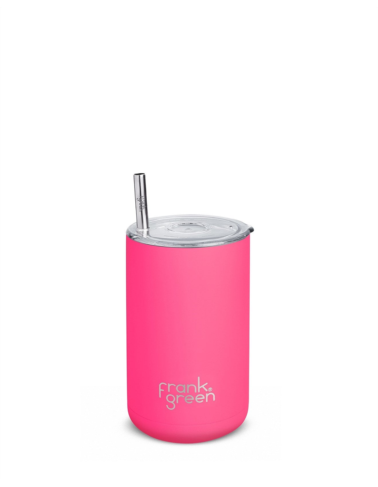 FRANK GREEN : 425ml 15oz Iced Coffee 3-in-1 Cup Neon Pink - Reusable Cup