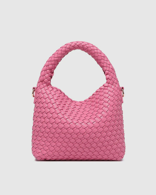 LOUENHIDE : Gabby Mini Woven Shoulder Bag - Bubblegum Pink