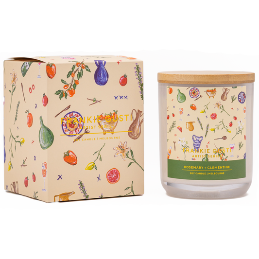 FRANKIE GUSTI : Soy Candle - Rosemary + Clementine