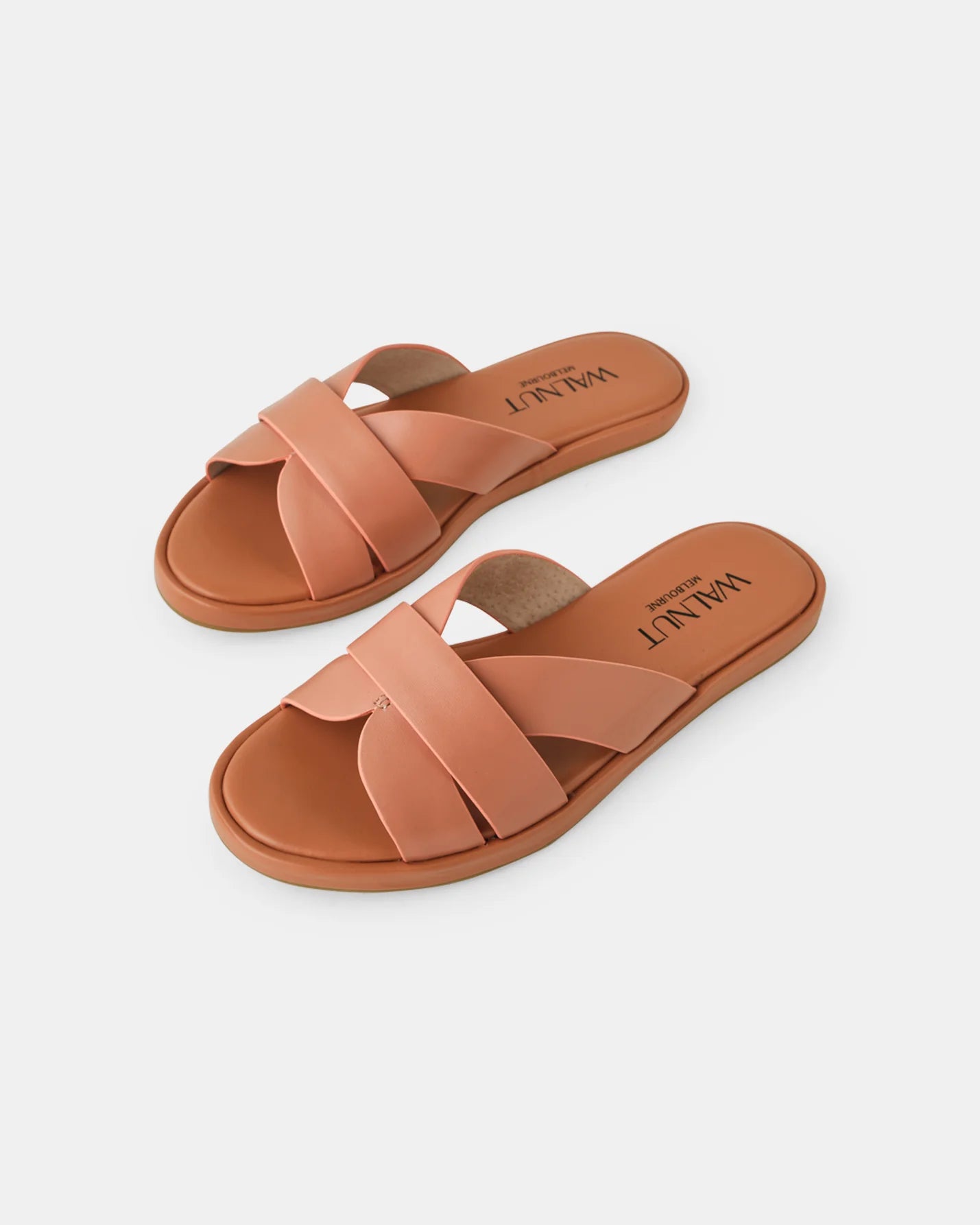 WALNUT :  Lola Leather Slide - Dusty Rose