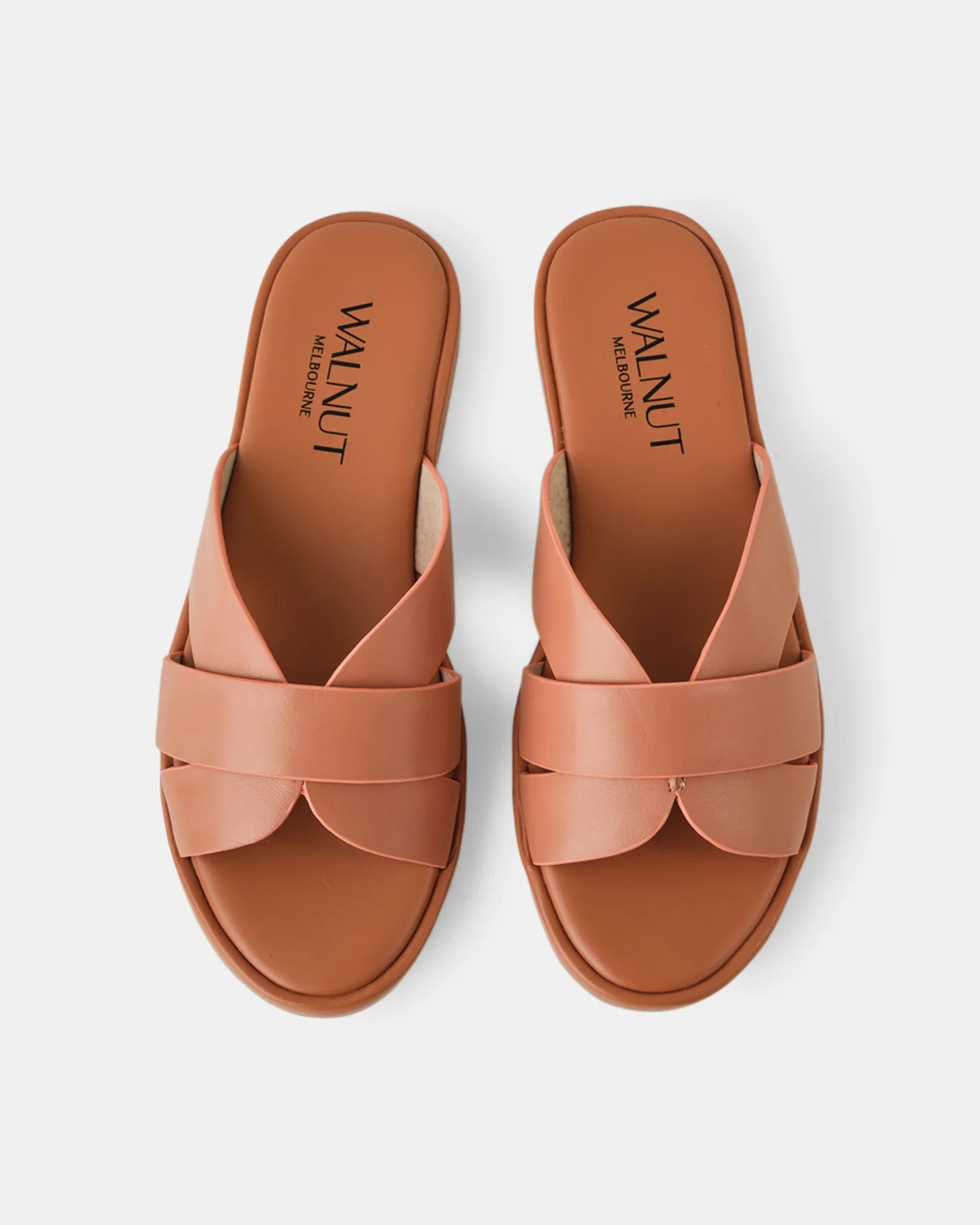 WALNUT :  Lola Leather Slide - Dusty Rose