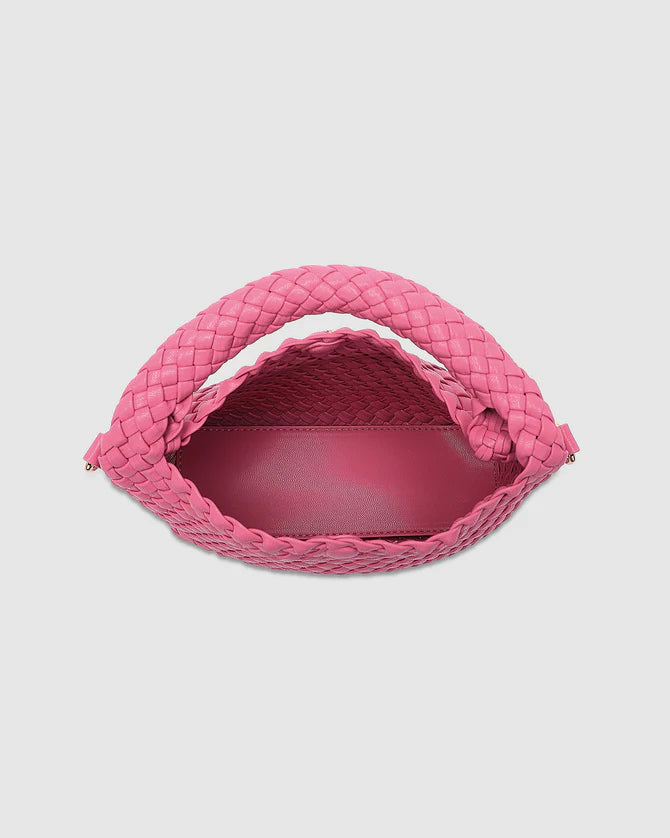 LOUENHIDE : Gabby Mini Woven Shoulder Bag - Bubblegum Pink