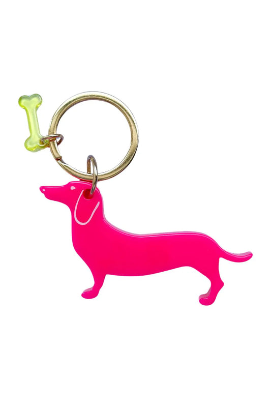 MOSK. MELBOURNE : Sausage Dog Pink - Keyring