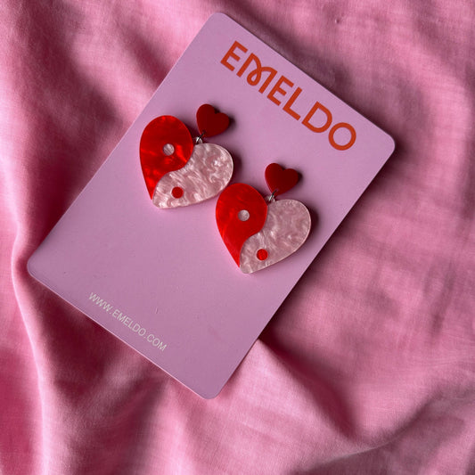 EMELDO : Heart Yin Yangs - Pink & Red