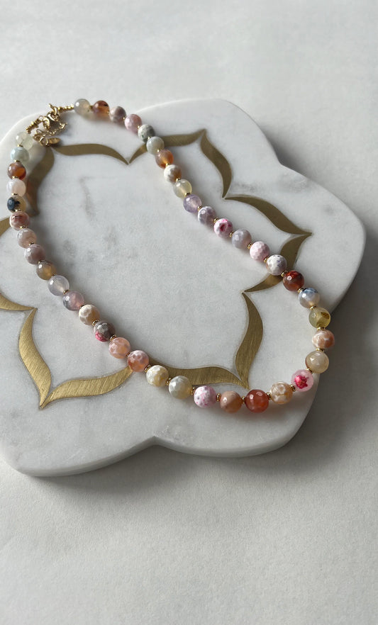 TUNIK : Sea Stones Coloured Agate Beaded Necklace