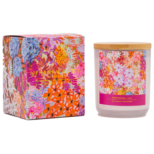 FRANKIE GUSTI : Soy Candle - Persimmon + Lily