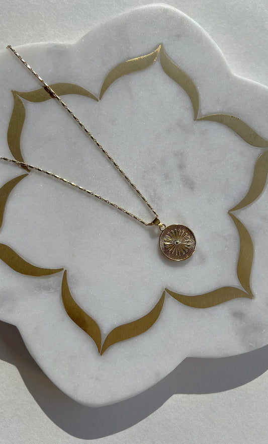 TUNIK : Starlight Medallion Charm Gold - Necklace