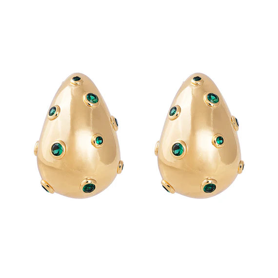 FAIRLEY : Green Crystal Monaco Studs