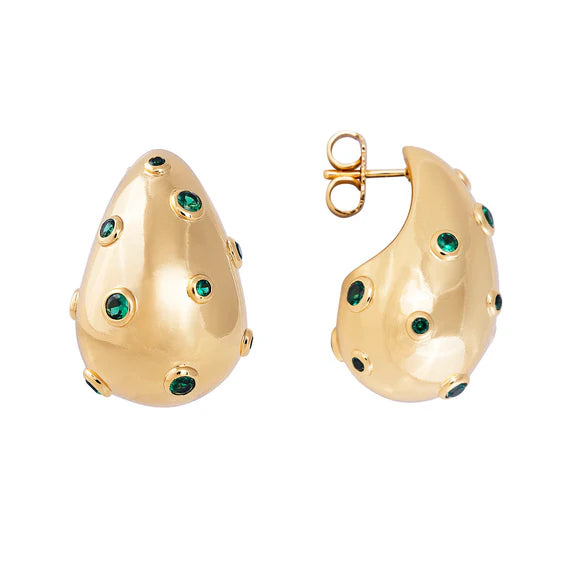 FAIRLEY : Green Crystal Monaco Studs