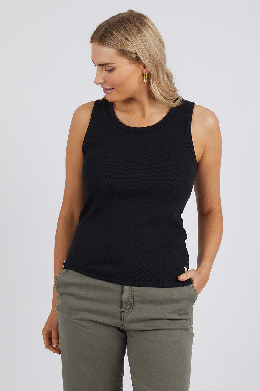 ELM : Fundamental Rib Crew Tank - Black