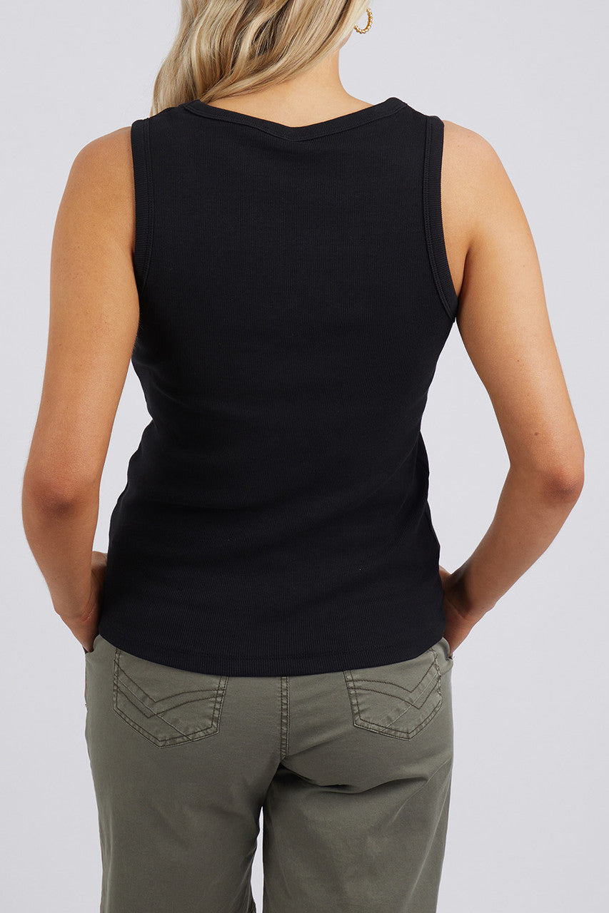 ELM : Fundamental Rib Crew Tank - Black