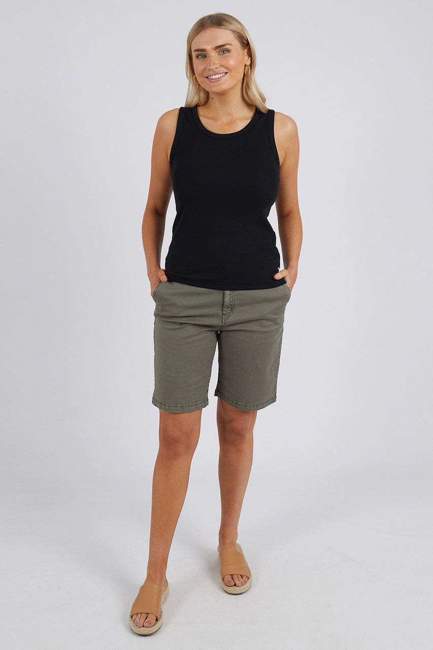 ELM : Fundamental Rib Crew Tank - Black