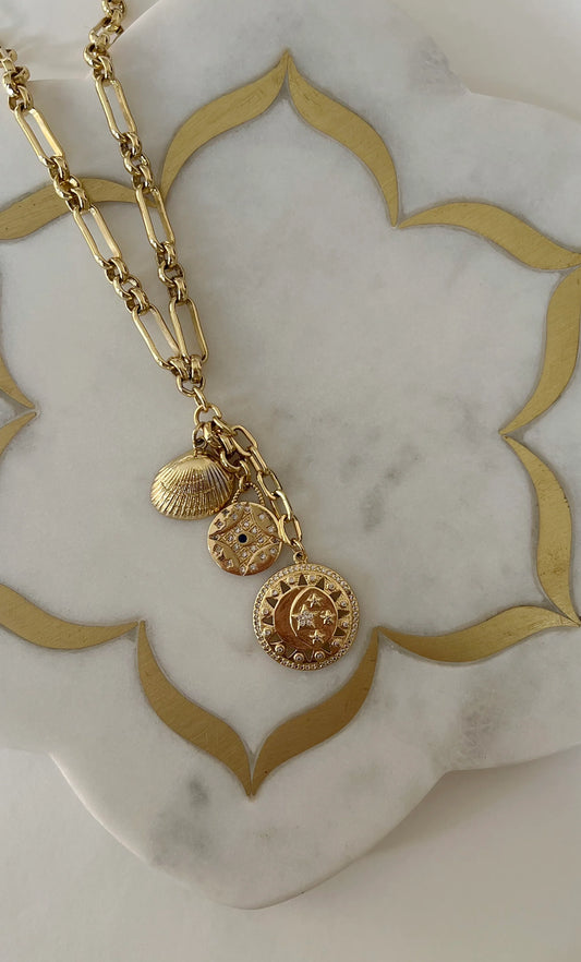 TUNIK : By The Sea Charm Gold - Necklace