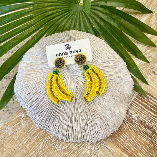 ANNA NOVA : Beaded Earrings - Banana