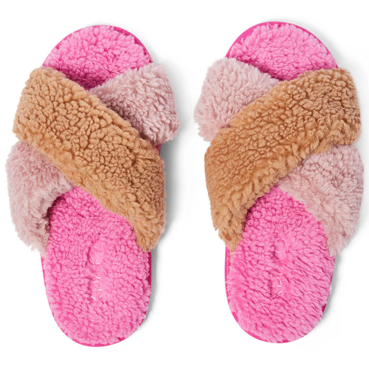 KIP & CO : Boucle Slippers - Rose and Chocolate