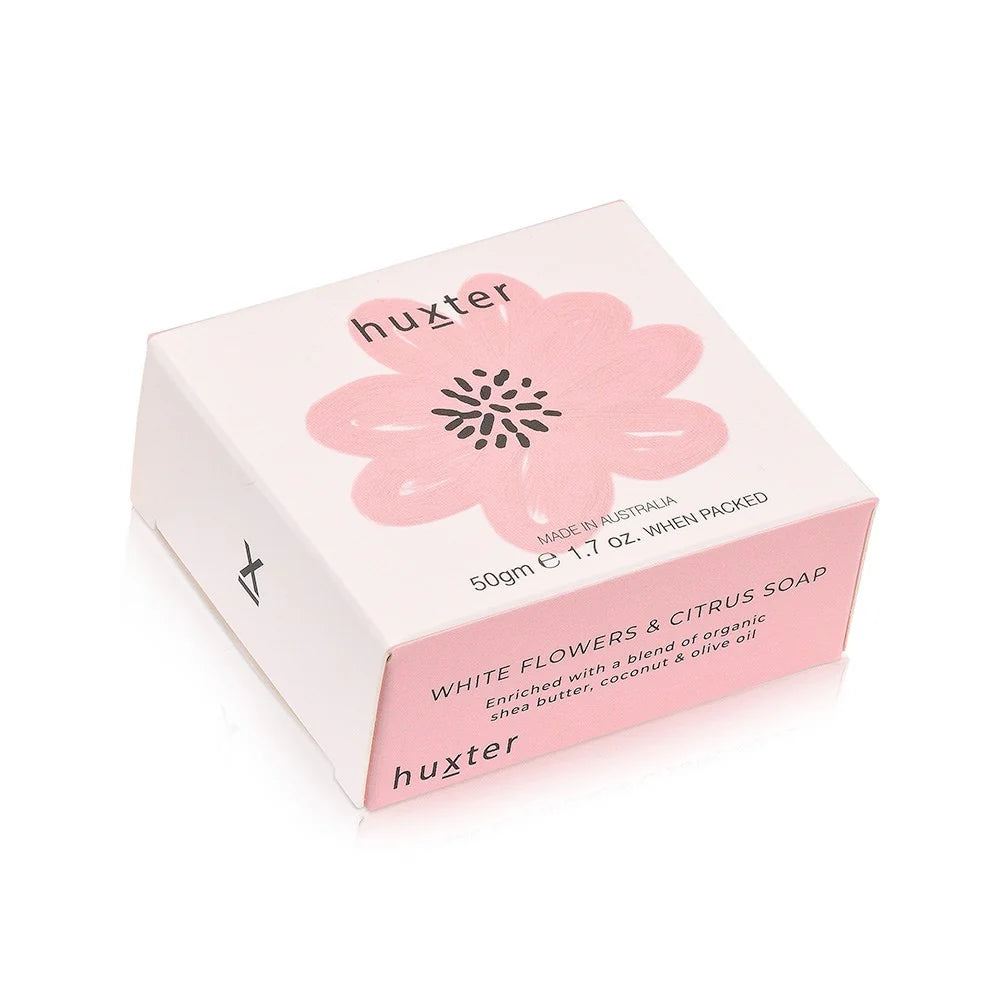 HUXTER : Mini Boxed Pastel Pink Flower - Paster 50gm - Wrapped Soap