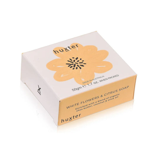 HUXTER : Mini Boxed Pale Orange Flower - Paster 50gm - Wrapped Soap