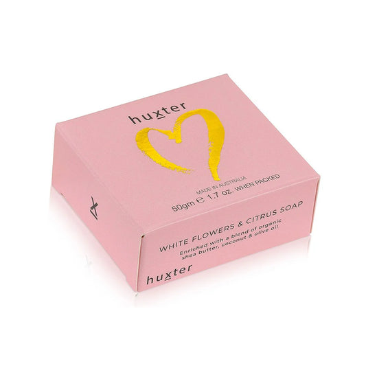 HUXTER : Pastel Pink with Gold Heart - Paster 50gm - Wrapped Soap