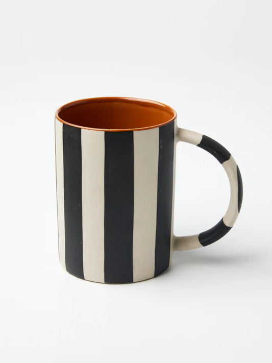 JONES & CO : Happy Stripe Black Mug