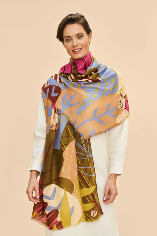 POWDER : Printed Autumn Hedgerow Scarf