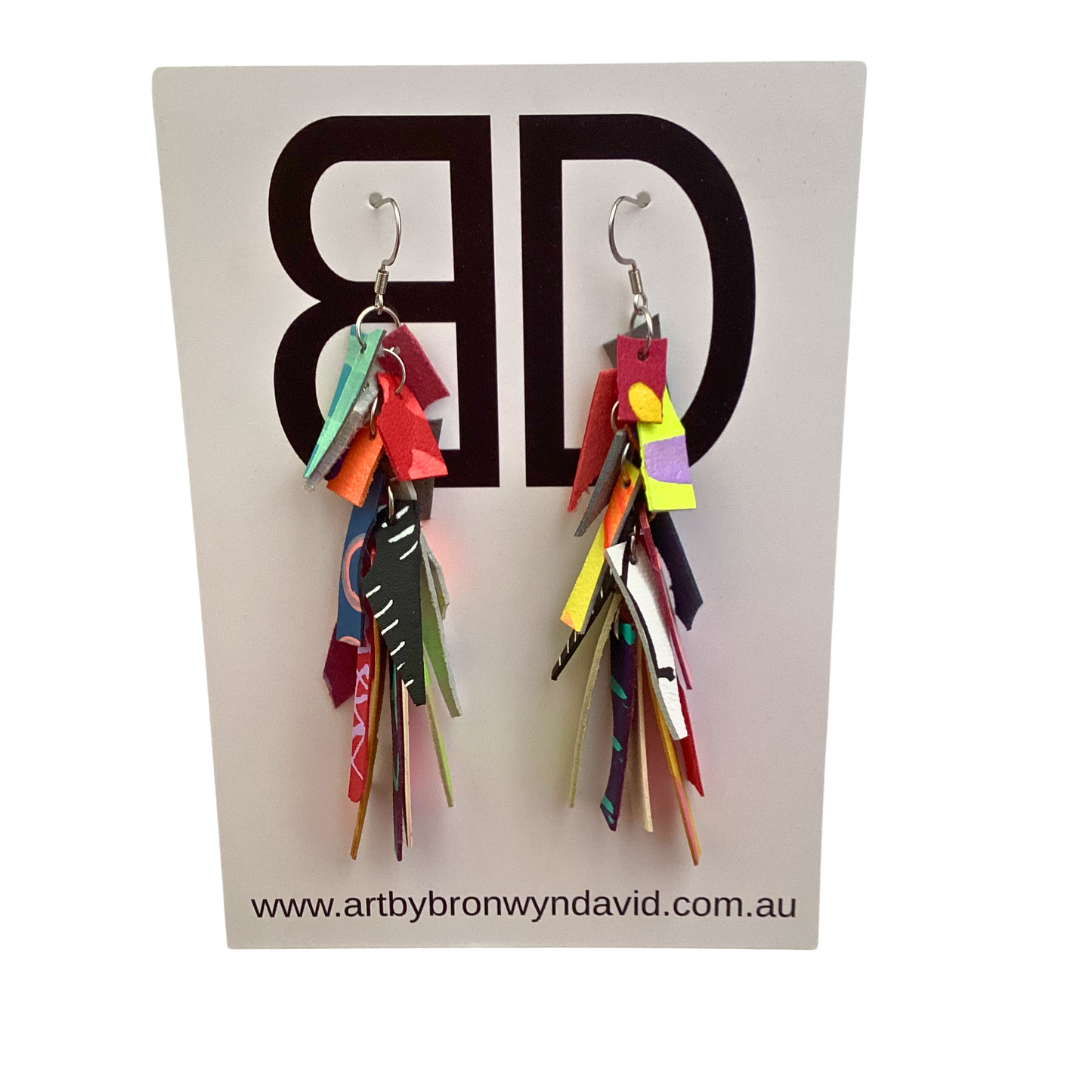 BRONWYN DAVID - Tassels - Handmade Painted Leather Earrings