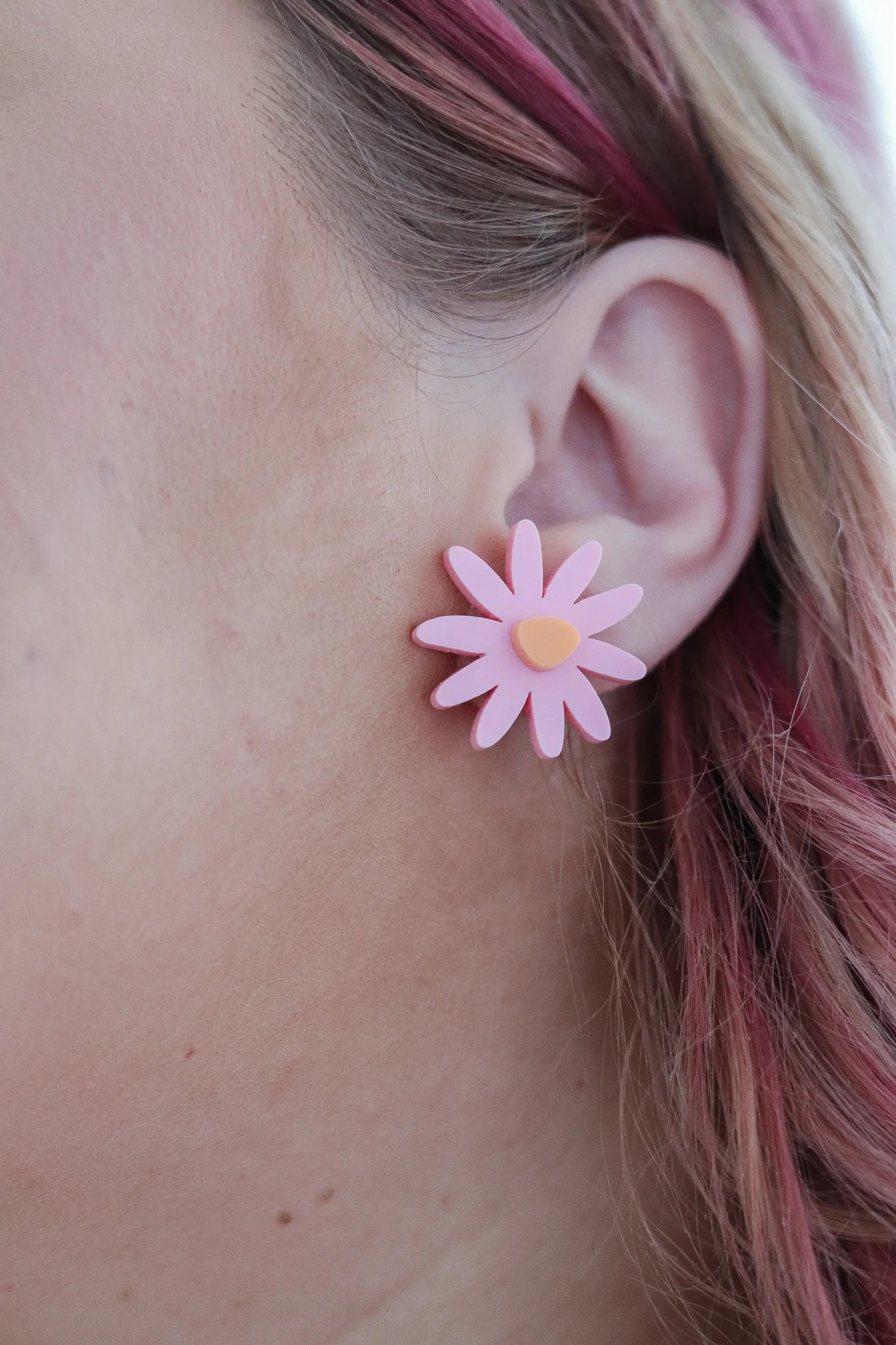 PINK NADE: Remi Statement Pink/Orange Stud - Earrings