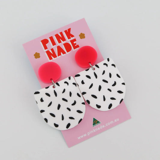 PINK NADE: The Kate Hot Pink Spot - Earrings