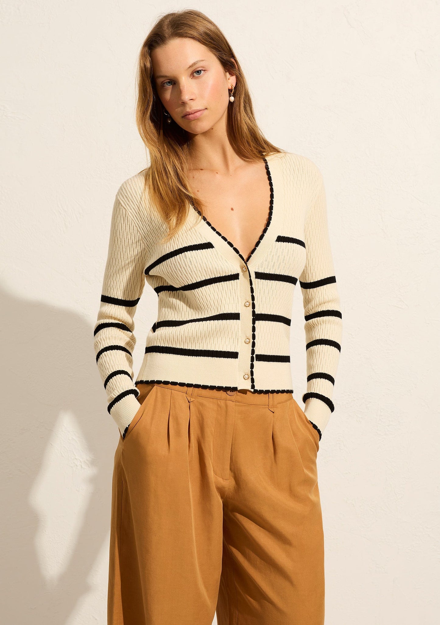 AUGUSTE THE LABEL:  Tommy Beige / Black - Cardigan