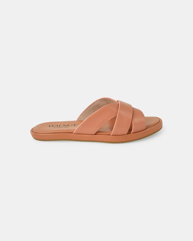 WALNUT :  Lola Leather Slide - Dusty Rose