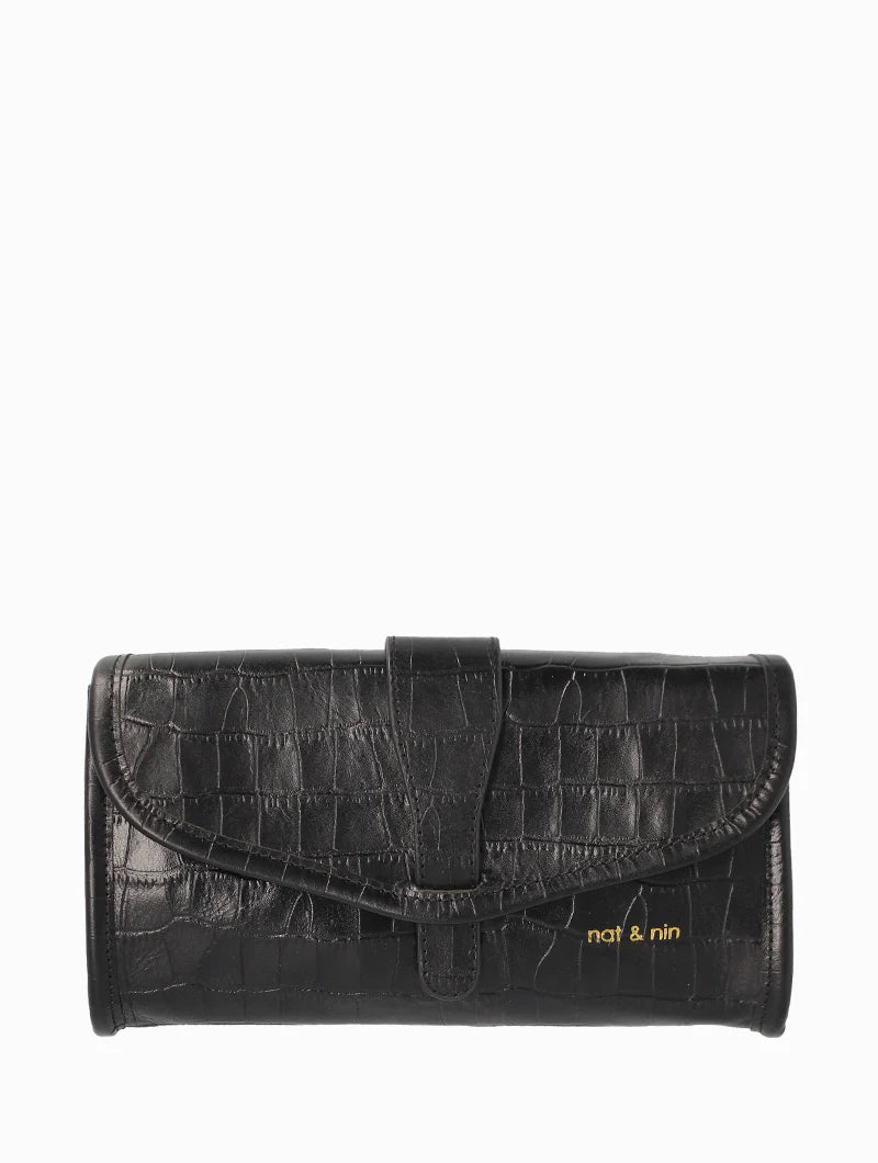 NAT & NIN : Leather 'Patty' Crocodile Print - Wallet