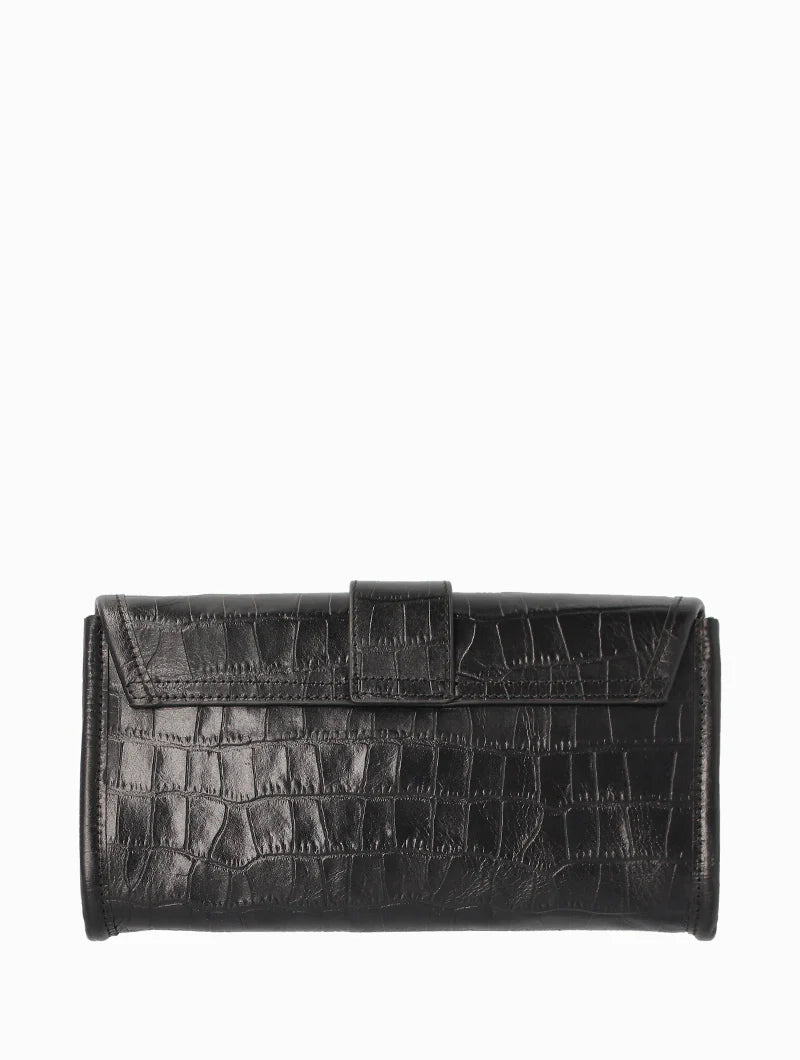 NAT & NIN : Leather 'Patty' Crocodile Print - Wallet