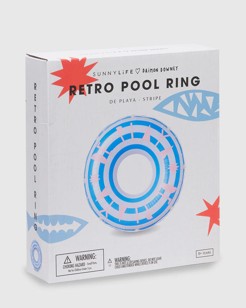 SUNNYLIFE : Retro Pool Ring - De Playa Stripe