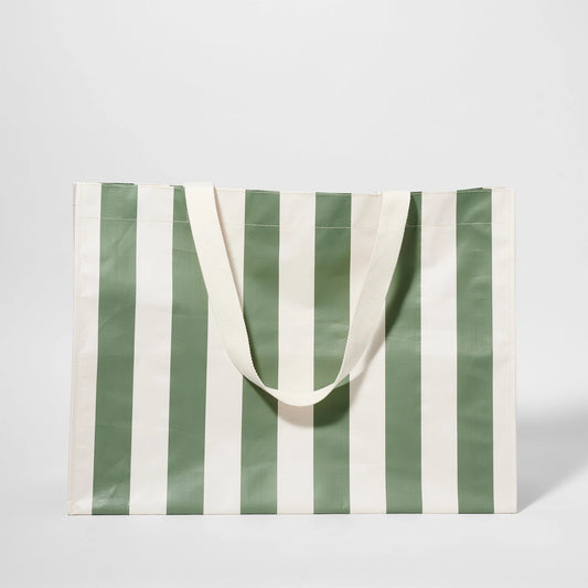 SUNNYLIFE : Carryall Beach Bag - The Vacay Olive Stripe