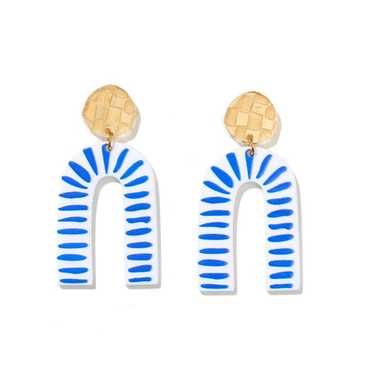 EMELDO : Selina Earrings - Blue & White