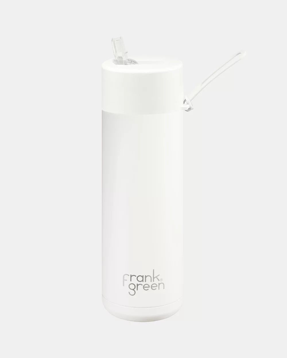 FRANK GREEN : 595ml 20oz Ceramic Reusable Straw Lid White - Bottle